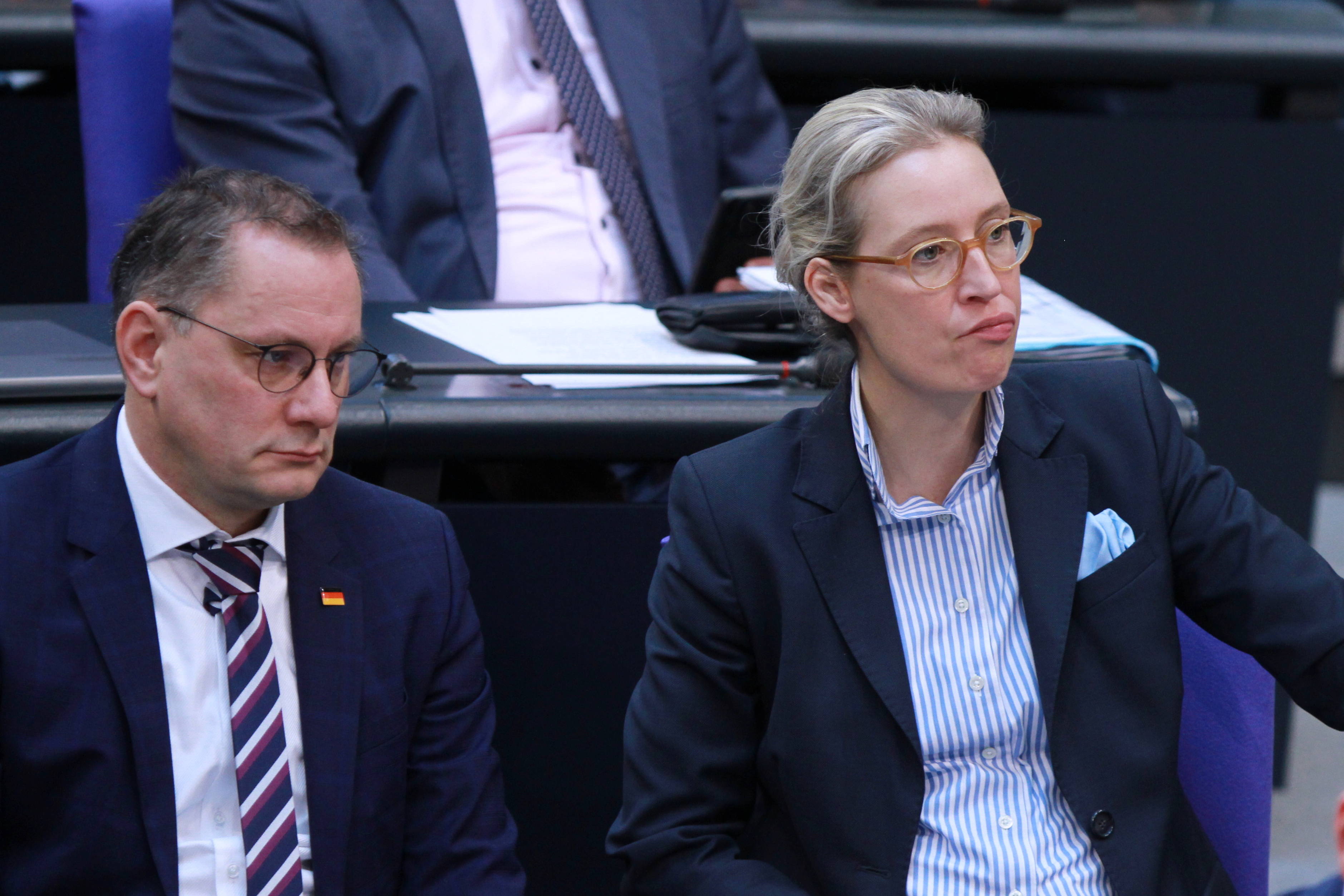 Tino Chrupalla und Alice Weidel im Bundestag