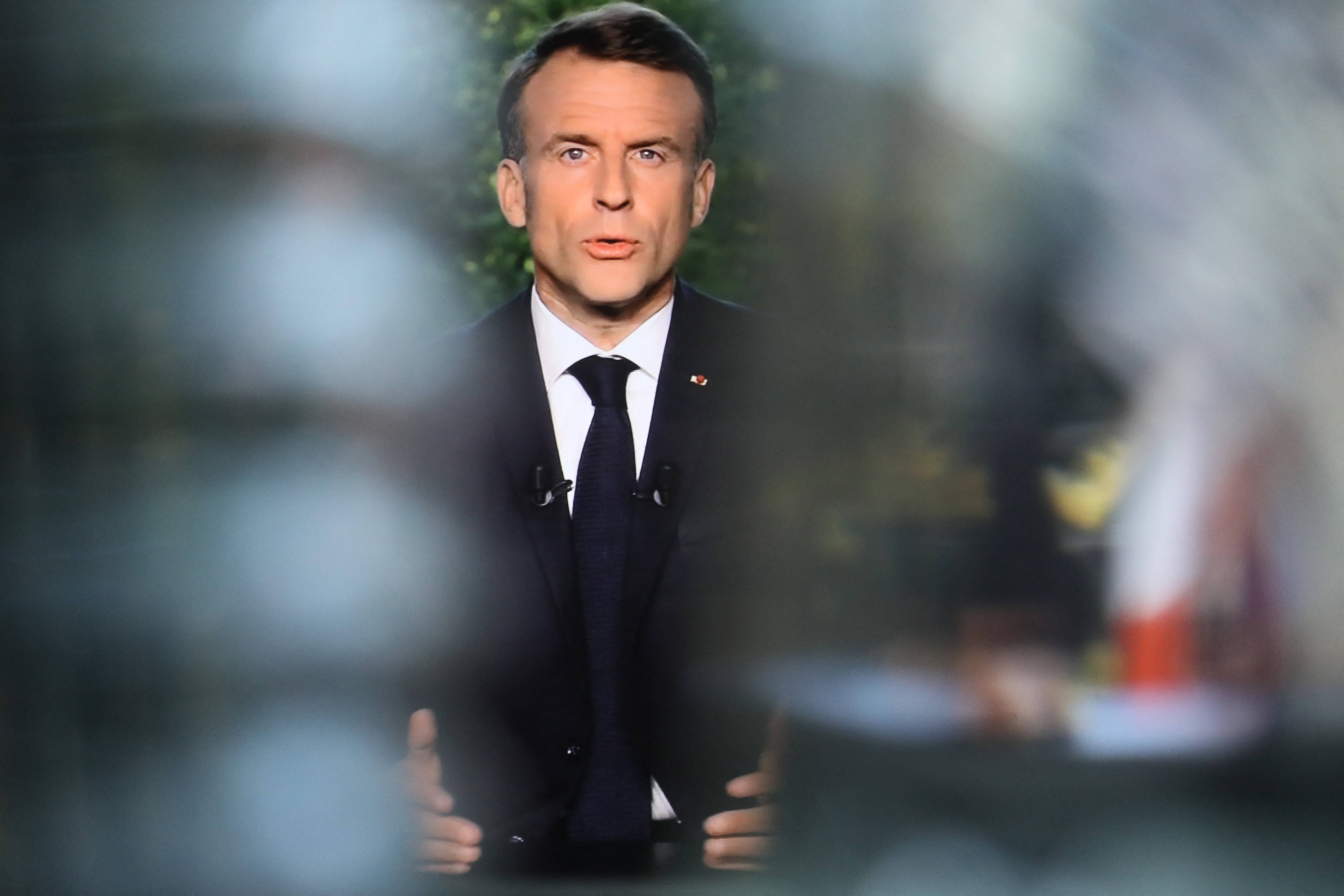 Frankreichs Präsident Emmanuel Macron nach der Europawahl